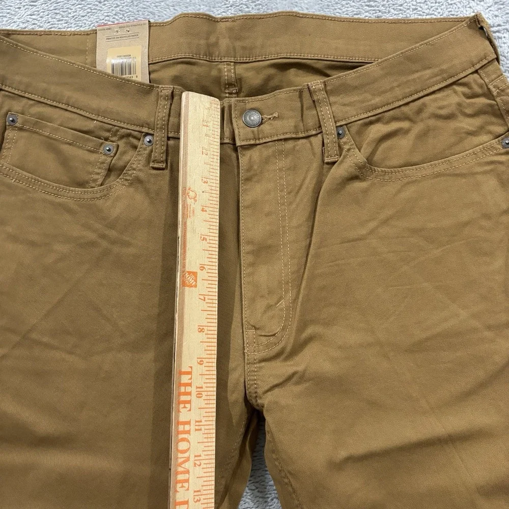 NWT Levi's 514 Jeans Mens 36x32 Straight Mid Rise Premium Soft Twill Brown Khaki